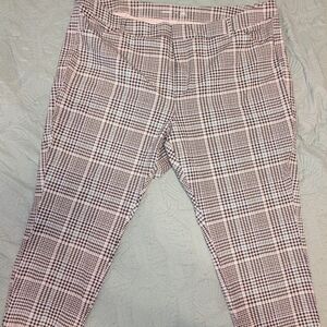 Old Navy Black and Cream Houndstooth Pixie Pants With Blue Detail